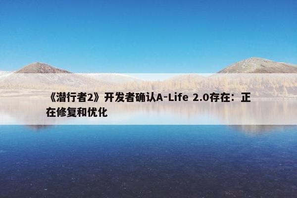 《潜行者2》开发者确认A-Life 2.0存在：正在修复和优化