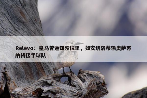 Relevo：皇马曾通知索拉里，如安切洛蒂输奥萨苏纳将接手球队