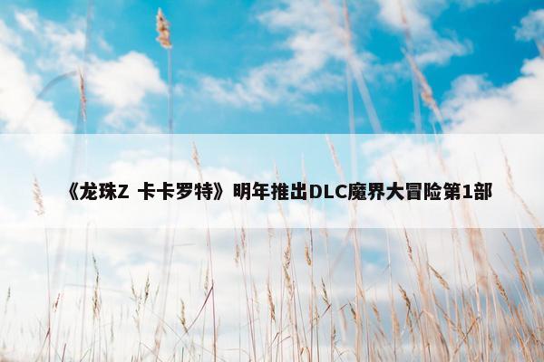 《龙珠Z 卡卡罗特》明年推出DLC魔界大冒险第1部