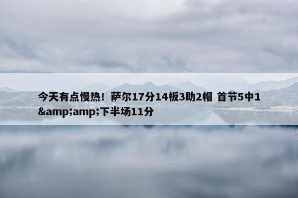 今天有点慢热！萨尔17分14板3助2帽 首节5中1&amp;下半场11分