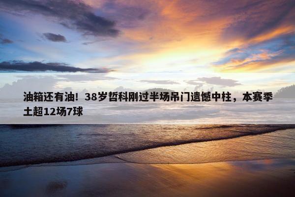 油箱还有油！38岁哲科刚过半场吊门遗憾中柱，本赛季土超12场7球