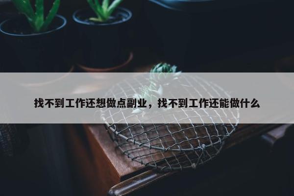 找不到工作还想做点副业，找不到工作还能做什么