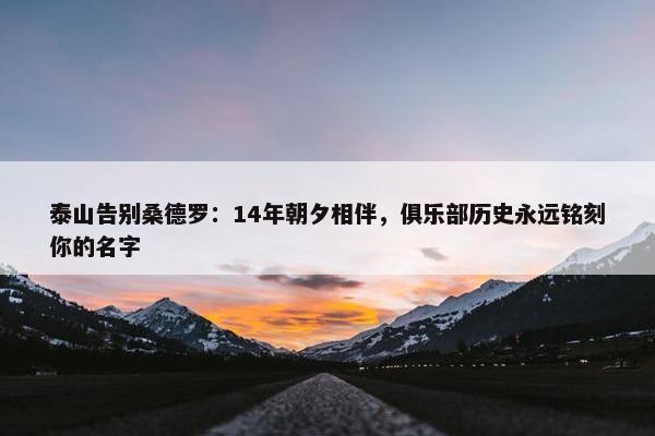 泰山告别桑德罗：14年朝夕相伴，俱乐部历史永远铭刻你的名字