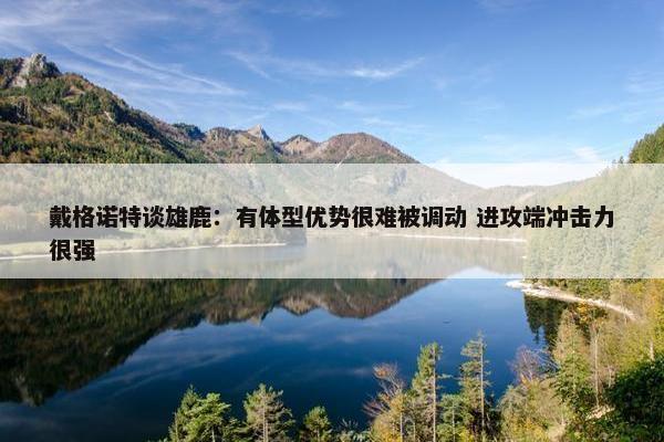 戴格诺特谈雄鹿：有体型优势很难被调动 进攻端冲击力很强