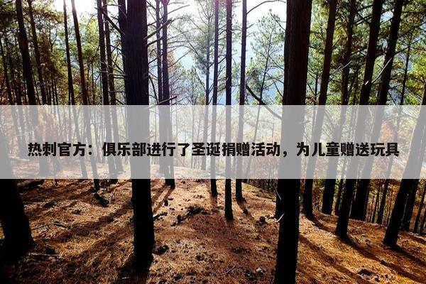 热刺官方：俱乐部进行了圣诞捐赠活动，为儿童赠送玩具