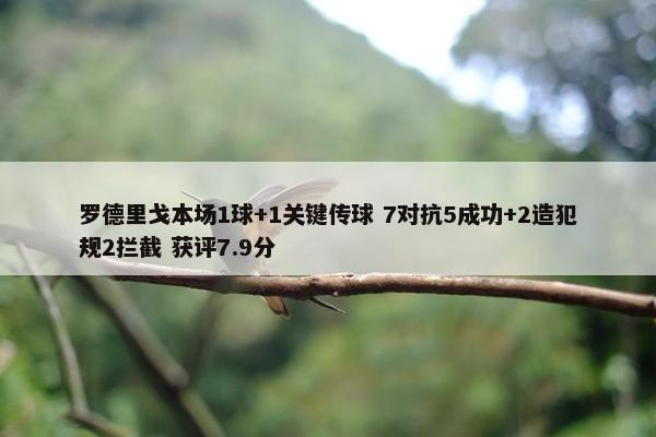 罗德里戈本场1球+1关键传球 7对抗5成功+2造犯规2拦截 获评7.9分