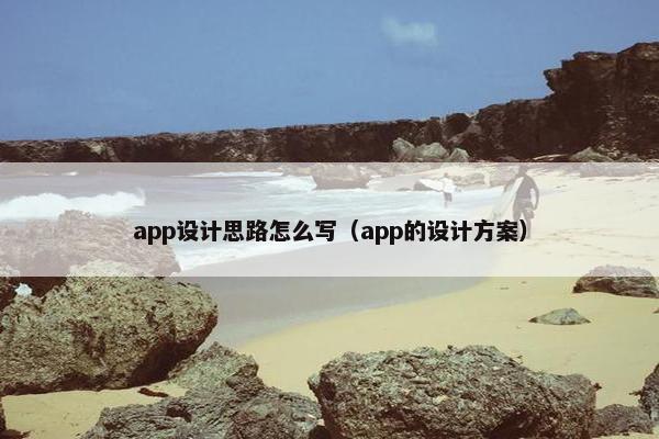 app设计思路怎么写（app的设计方案）