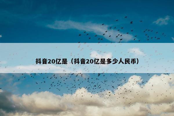 抖音20亿是（抖音20亿是多少人民币）