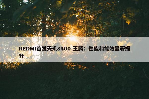 REDMI首发天玑8400 王腾：性能和能效显著提升