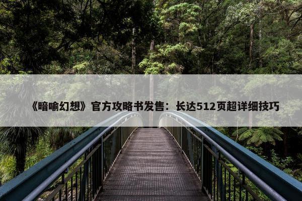 《暗喻幻想》官方攻略书发售：长达512页超详细技巧