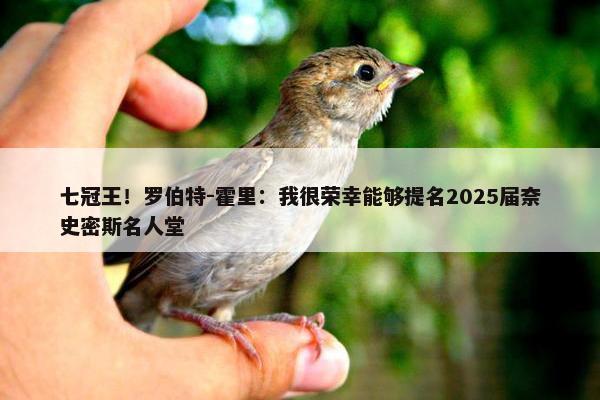 七冠王！罗伯特-霍里：我很荣幸能够提名2025届奈史密斯名人堂