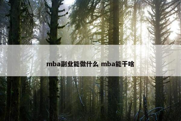 mba副业能做什么 mba能干啥