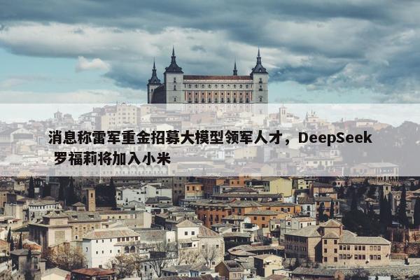 消息称雷军重金招募大模型领军人才，DeepSeek 罗福莉将加入小米