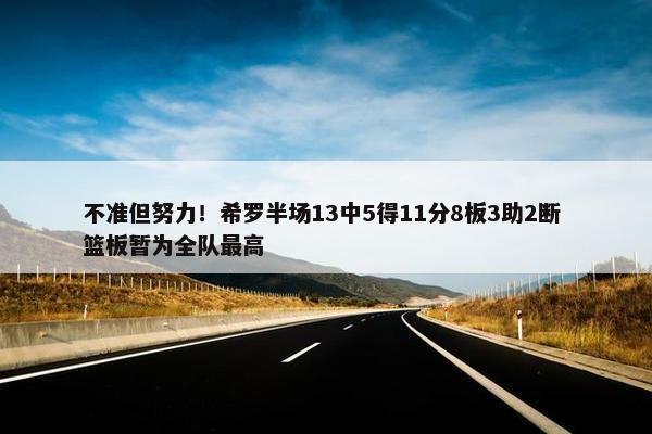 不准但努力！希罗半场13中5得11分8板3助2断 篮板暂为全队最高