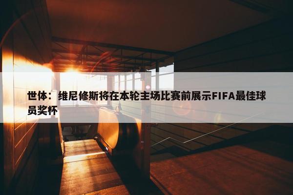 世体：维尼修斯将在本轮主场比赛前展示FIFA最佳球员奖杯