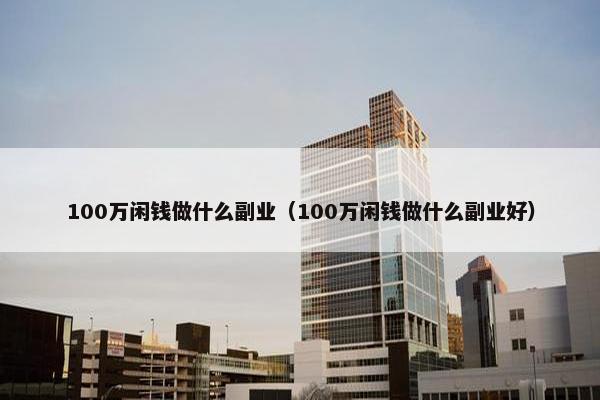 100万闲钱做什么副业（100万闲钱做什么副业好）