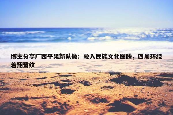 博主分享广西平果新队徽：融入民族文化图腾，四周环绕着翔鹭纹