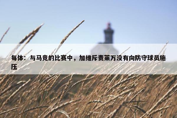 每体：与马竞的比赛中，加维斥责莱万没有向防守球员施压