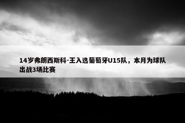 14岁弗朗西斯科-王入选葡萄牙U15队，本月为球队出战3场比赛