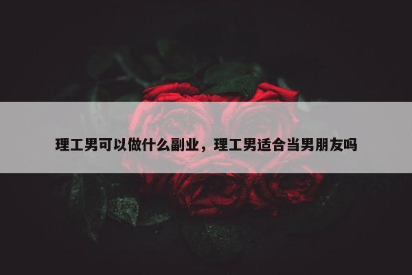 理工男可以做什么副业，理工男适合当男朋友吗