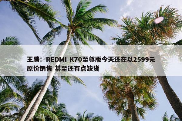 王腾：REDMI K70至尊版今天还在以2599元原价销售 甚至还有点缺货