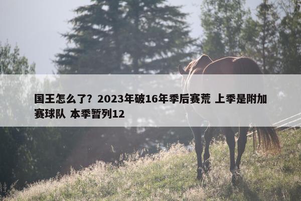 国王怎么了？2023年破16年季后赛荒 上季是附加赛球队 本季暂列12