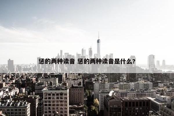 惩的两种读音 惩的两种读音是什么?