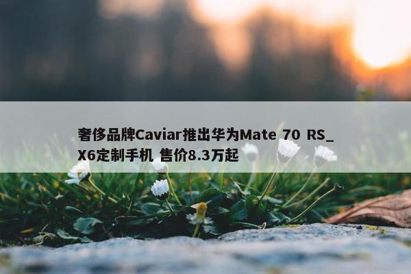 奢侈品牌Caviar推出华为Mate 70 RS_X6定制手机 售价8.3万起