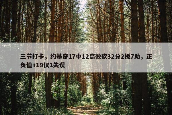 三节打卡，约基奇17中12高效砍32分2板7助，正负值+19仅1失误