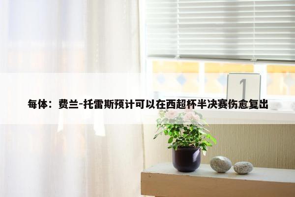 每体：费兰-托雷斯预计可以在西超杯半决赛伤愈复出