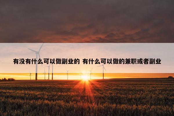 有没有什么可以做副业的 有什么可以做的兼职或者副业